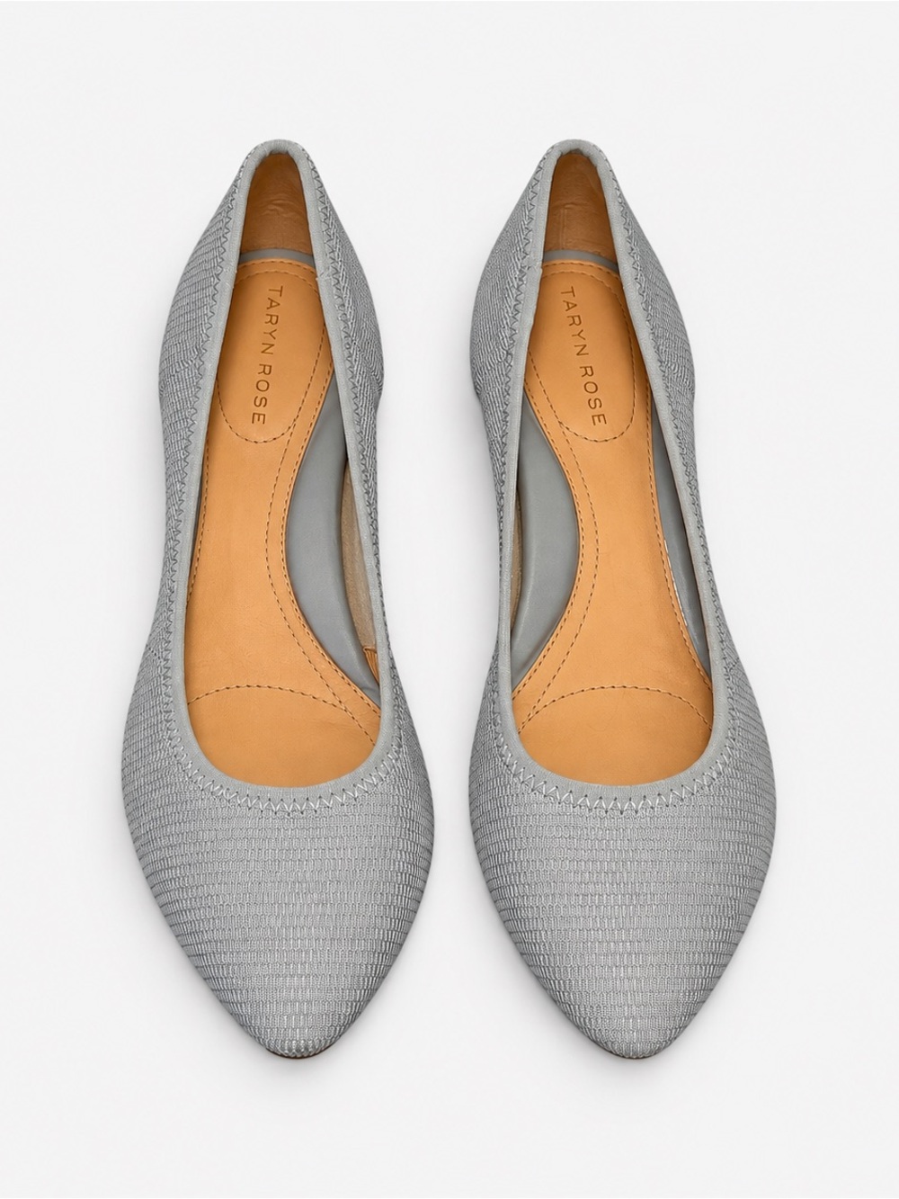 Taryn Rose Women's Light Gray-Blue Knit Pointed Toe Heels Size 8.5